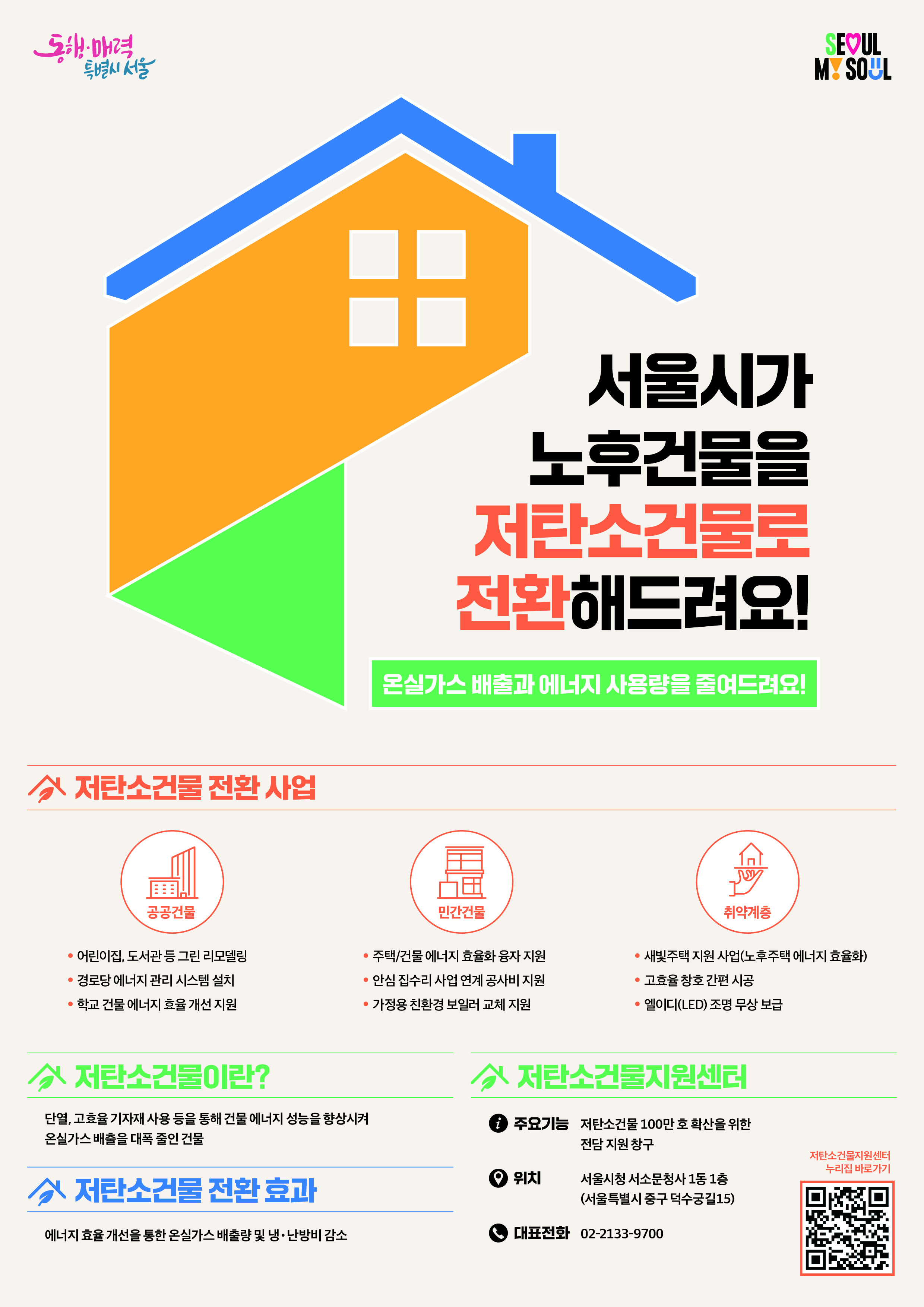 서울시 저탄소건물정책 포스터